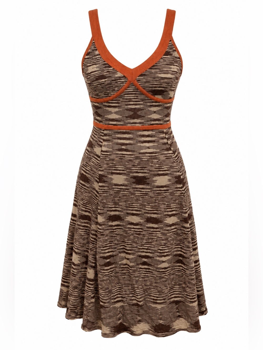 BCBGMAXAZRIA Silk Cotton Knit Mini Dress Cutout Orange Brown XS
